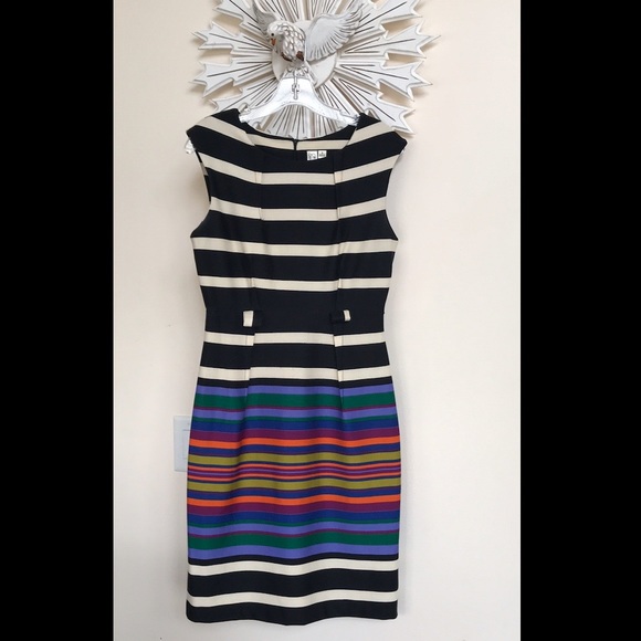 Emma & Michele Midi Striped Sleeveless Dress 6 - Picture 3 of 9